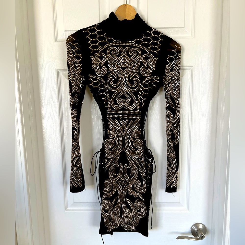 Fashion Nova sequined lace-up mini dress ✨